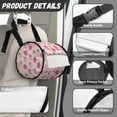 thumbnail image 4 of SEANATIVE Pink Strawberry Round Tissue Box Holder Home Decor Round Paper Towel Storage Bag with Zipper Easy to Clean Cylinder Paper Towel Bag Car Paper Organizer Dispenser, 4 of 7