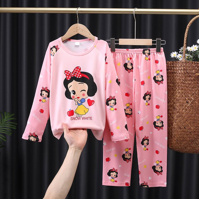 Disney Mickey Mouse Pajmas Set Anime Autumn Cotton Children Pyjamas for Boys and Girls Sets Kids Home Wear Casual Sleepwear SuitChina 16 (11T-12T) Gao Jinjia LED