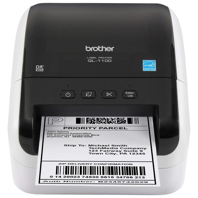 Impresora de etiquetas Brother RQL1100 rápida de 4 pulgadas de ancho reacondicionada