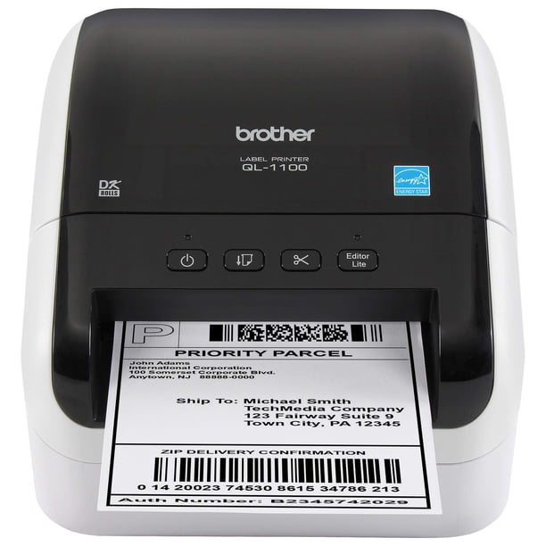 Impresora de etiquetas Brother RQL1100 rápida de 4 pulgadas de ancho reacondicionada