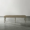 thumbnail image 3 of Roundhill Furniture Birmingham Microfiber Upholstered Bench with Nail Head Trim in Driftwood Finish, 3 of 6