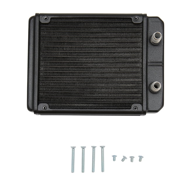 Radiador de refrigeración por agua esmerilado, 18 tubos, 159x119x 27mm, laca de óxido negro, Metal, 12V, intercambiador de calor