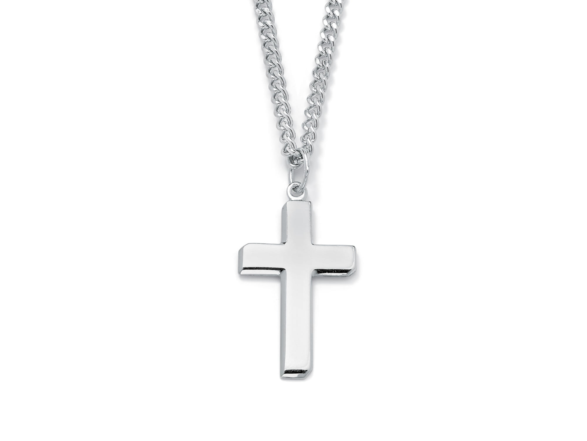 P42 20-36"New men stainless steel Gold Silver cross pendant cuban necklace chain 