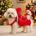 thumbnail image 4 of Santa Riding Christmas Dog Costumes 4 Piece Set, Christmas Dog Clothes for Small Medium Large Dog, Funny 3D Santa Claus Riding Dog Christmas Outfit, 4 of 6