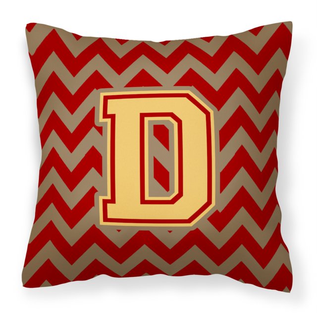 Almohada decorativa Caroline's Treasures Letra D Chevron granate 14 H x 14 W