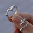 thumbnail image 4 of HOOUN Punk Snake Shape Ring Women Silvery Serpentine Open Rings Fashion Jewelry Gift-2, 4 of 9
