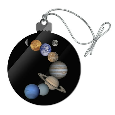 Mercury Glass Christmas Tree Ornaments Solar System Planets Mercury Venus Mars Earth Moon Jupiter Saturn Uranus Neptune Acrylic Christmas Tree Holiday Ornament ()