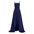 thumbnail image 5 of Generic Junior Bridesmaid Dresses Ruffle Slit Satin Fl𝐨wer Girl Dress Long Square Neck Spaghetti Straps Formal Dresses Tween 2026, 5 of 9