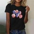 thumbnail image 2 of Womens 4Th of July Summer Tops Balloon Graphic Tees Usa Flag Star Printed Tops Shirts Round Neck Short Sleeve T-Shirts America Land of The Free Shirt Going Out Holiday Blouses, 2 of 4