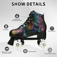 thumbnail image 2 of ManyFun Womens Girls Boys Black Roller Skates Adult Light up Quad Skates(Women 7/Men 6), 2 of 8