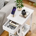 thumbnail image 5 of Side Table for Living Room, Small End Table with Drawer & Storage Shelve Black Narrow Nightstand Wooden Bedside Table for Small Spaces Bedroom and Office, 5 of 7