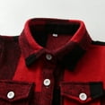 thumbnail image 3 of XUELUO Toddler Boys Shirts & Tops Autumn Winter Plaid Print Lapel Button Down Long Sleeve Pockets Tops Coat Jacket Tshirts Streetwear,Red,2-3 Years, 3 of 6