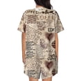 thumbnail image 6 of Fotbe Abstract Coffee Pattern With Letters Print Pajama Set for Women 2 Piece Loungewear Short Sleeve Tops and Shorts Set Soft Sleepwear-Large, 6 of 7