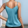 thumbnail image 4 of yillto Womens Silk Satin Tank Tops V Neck Casual Cami Sleeveless Camisole Blouse Summer Basic Shirt, 4 of 6