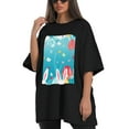 thumbnail image 4 of Plus Size Shirt for Women Black Tops for Women Short Sleeves Shirt for Women Easter 265 T Shirt Crewneck Shirt for Women 2XL, 4 of 5