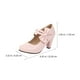 thumbnail image 4 of 1 par de zapatos de tacón alto con lazo para mujer, con punta ligera y tacón grueso., 4 of 6