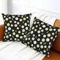 thumbnail image 5 of Little Chrysanthemum and Green Leaves Throw Pillow Covers Set of 2 Pillow Cushion Cases Square Pillowcases for Sofa Bedroom Living Room Car, 20 X 20 Inch, 5 of 6