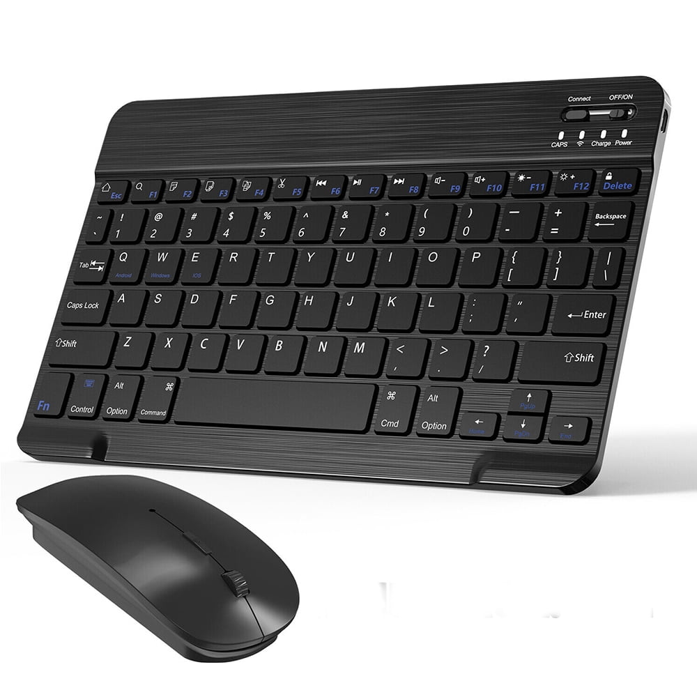 Rechargeable Portable Wireless Keyboard Mouse Set, UltraSlim Bluetooth Keyboard and BT 5.0 + 2