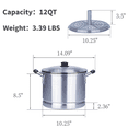 thumbnail image 3 of ARC USA Aluminum Stock Pot Tamale Steamer Pot with Steamer Rack & Steamer Tube Bakelite Handle Silver 12 Quart, 3 of 6