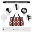thumbnail image 4 of Defioc Maroon And White Polka Dot Print Hand Travel Bag - Foldable Travel Duffel Bags for Men Women -Sport Gym Bag - Overnight Travel Duffel Bag - Adjustable Shoulder Strap, 4 of 6