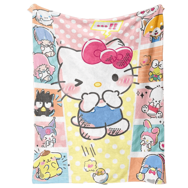 Manta Sanmu de franela suave de poliéster Hello Kitty, 300 g