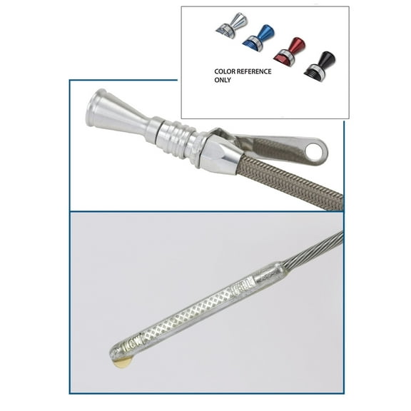 Lokar 1220214 LOC1220214 FLEXIBLE ENGINE DIPSTICK; BRITE; 99 AND UP GM LS1 TRUCK ENGINE; BLACK FITTINGS;