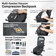 Vacuum Seal Compression Large Travel Backpack with Air Pump, Personal Item Airbag Carry on Backpacks Flight Approved, Airback Waterproof Work Compression Bags Travel Pump Business Laptop Suitcase