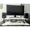 thumbnail image 4 of 32 Inch Adjustable Sit To Stand Desk For Dual Monitor And Laptop, White, With Spacious Keyboard Tray Height Converter, Ideal Laptop Setups, Large Base, 4 of 6
