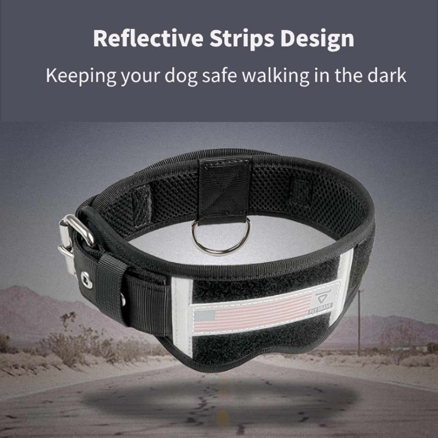 Tactical Dog Collar,Adjustable Military Training Nylon Dog Collar with Control Handle and Heavy Metal Buckle for Medium and Large Dogs
