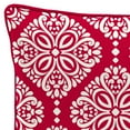 thumbnail image 6 of Jordan Manufacturing 16" x 16" Red Medallion Square Outdoor Throw Pillow with Welt, 6 of 10