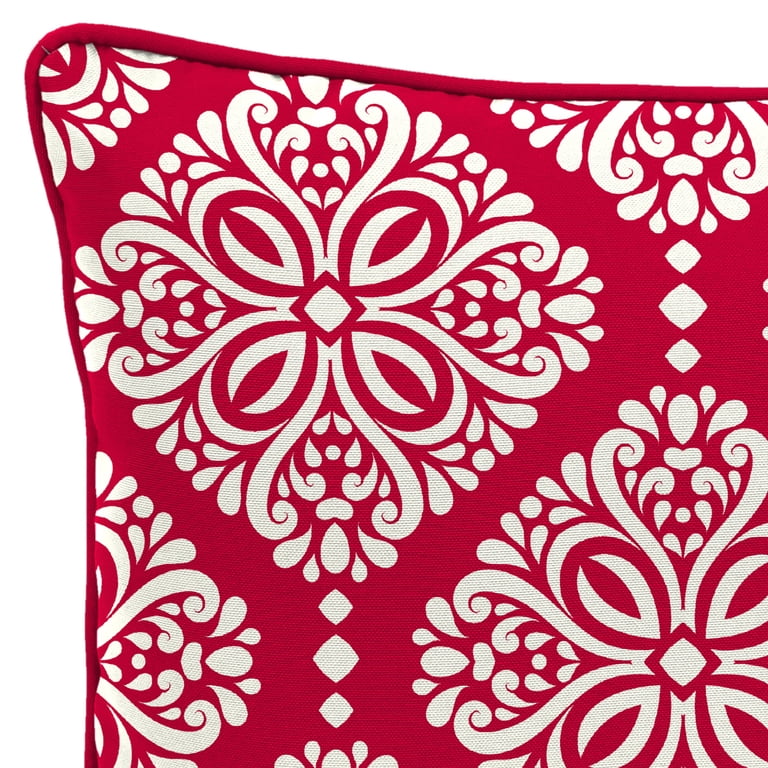 Jordan Manufacturing Outdoor Throw Pillow, 16" x 16", Red Medallion photo 6