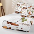 thumbnail image 4 of Homewish Watercolor Western Cowboy Bed Spread Queen,Horse Cactus Queen Coverlet Set,Brown Green,3-Piece, 4 of 7
