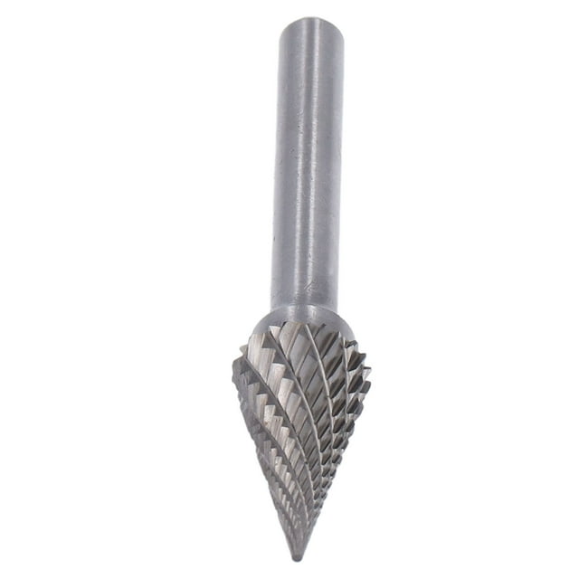 File, Die Grinder Drill Bit Pointed 1/4in Shank Heat Treated Cone Shape For Metal For Wood