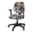 thumbnail image 3 of CHAQLIN Halloween Black Cat Desk Chair Cover with Stretchable Dustproof Polyester Fabric, Set of 2 for High Back Gaming Chair and Office Computer Chair, 3 of 8