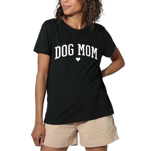 Dog Mom Women's Loose Fit Graphic T-Shirt – Casual Short Sleeve
