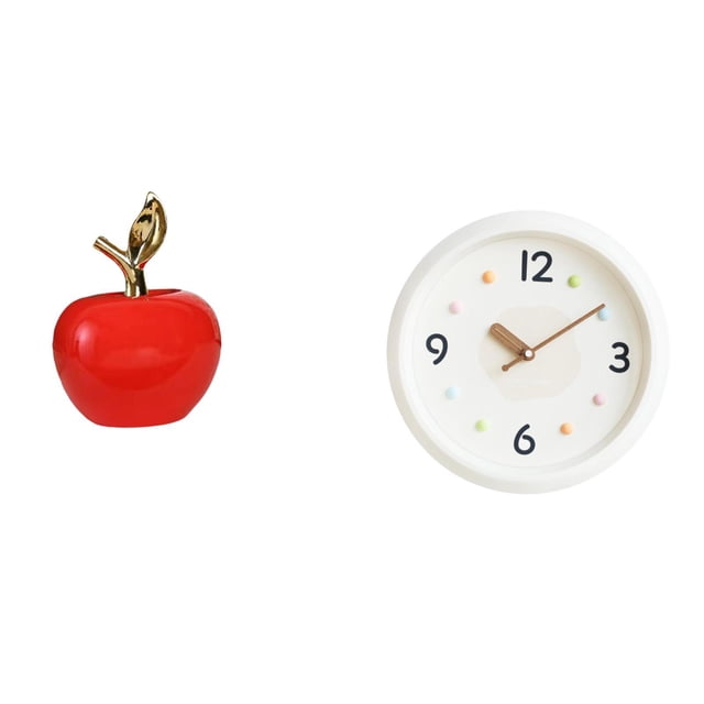 Escultura De Cerámica Decorativa Y Reloj De Pared Moderno, Silencioso, Con Números Grandes, Ideal Para El Hogar, La Oficina, El Estudio Y La Decoración Navideña.