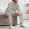 thumbnail image 7 of Lsque Cute Rabbit Pattern Long Sleeve Pajama Set for Men - Soft 2-Piece Sleepwear and Loungewear Set with Pockets, Comfy Nightwear-X-Large, 7 of 7