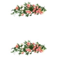 thumbnail image 1 of Bewildely Planta de flores artificiales, rosas falsas, plantas caseras de boda, rosa colgante decorativa para sala de estar, guirnalda de Color champagne 2piezas, 1 of 6