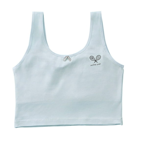 WMTBSRSW Girls Seamless Sports Bra Ultra Comfort Soft Breathable Yoga Dance Tank Tops Solid Color Racerback Training Bralettes 6-12 Years