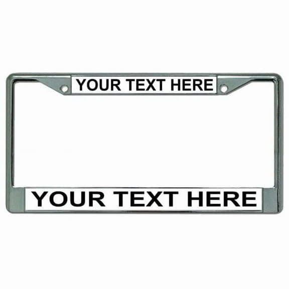 212 Main LPO1893 6 x 12 in. Custom Personalized White Background Chrome License Plate Frame