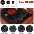 thumbnail image 4 of ORCC 10-in-1 Record Player, Nostalgic Turntable for Vinyl Record with Bluetooth, 2 Built-in Speakers, CD, Cassette, AM/FM Radio, USB, SD Slot, Remote Control, 4 of 15