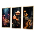 thumbnail image 3 of Designart "Midnight Magic Enchanted Mushroom Forest III" Mushroom Framed Wall Art Set Of 3 - Pink Traditional Frame Canvas Set For Living Room Decor, 3 of 6