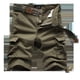 thumbnail image 4 of Pantalones cortos cargo de sarga de algodón para hombre, corte holgado clásico, multibolsillos, estilo militar, informales, holgados, para actividades al aire libre., 4 of 4