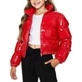 thumbnail image 2 of ATOGUTA Girls Down Winter Coat Quilted Puffer Jacket Warm Hooded Parka Snow Coats Size 1T-10 Red, 2 of 6