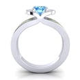 thumbnail image 4 of 2.35 Carat Oval Cut Blue Topaz & Peridot Gemstone Unique Engagement Ring for Ladies Solid 14K White Gold Size 4.5 by Diamond-Capitals, 4 of 8