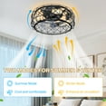 thumbnail image 3 of Cedar Hill Caged Ceiling Fan, Flush Mount Caged Ceiling Fan 20Inch with Lights for Indoor Bedroom, Kitchen ,Farmhouse, 3 of 7