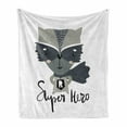 thumbnail image 1 of Cartoon Soft Flannel Fleece Throw Blanket, Style Raccoon Super Hero with a Costume and Cape Childish Animal Design, Cozy Plush for Indoor and Outdoor Use, 50" x 70", Multicolor, by Ambesonne, 1 of 6