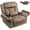 L1064-Light Brown, variant on LITVZ 28 Inch Extra Wide Recliner Lay Flat, Big Man 400lbs Oversized, Power Lift Recliner with Heat and Massage for Elderly, ,Cup Holders and Wireless Phone Charger