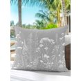 thumbnail image 6 of Outdoor Pillows Waterproof, Grey Spring Floral Bedding Throw Pillows with Insert for Couch Sofa Bed, Elegant Pastoral Flowers 16x16 Inch Pillowcases Decorative Camping Patio Pillow Set of 1, 6 of 8