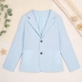 thumbnail image 6 of Boys Seersucker Blazer Jacket, Lightweight Breathable Kids Casual Dressy Suit Coat, Modern‑Fit Long Sleeve Outerwear for Back to School Daily Leisure Wear(Light Blue,5-6 Years), 6 of 8